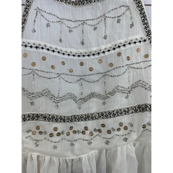 Free People Camille Embroidered Bead Crop NWT XS - Picture 2 of 7